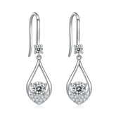 Round Moissanite Teardrop Hook Earrings